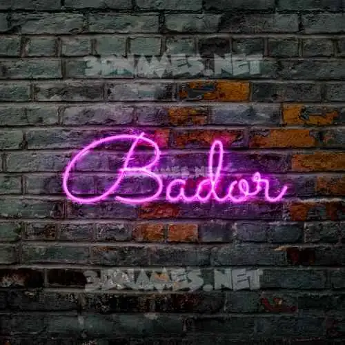 bador in Pink Neon style - 3D name wallpaper bador in Pink Neon style - 3D name wallpaper