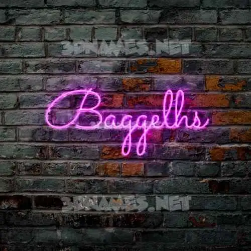 baggelhs in Pink Neon style - 3D name wallpaper