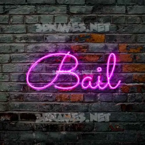 bail in Pink Neon style - 3D name wallpaper