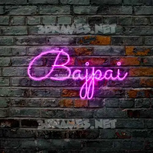 bajpai in Pink Neon style - 3D name wallpaper