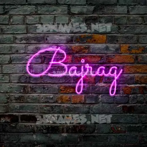 bajrag in Pink Neon style - 3D name wallpaper