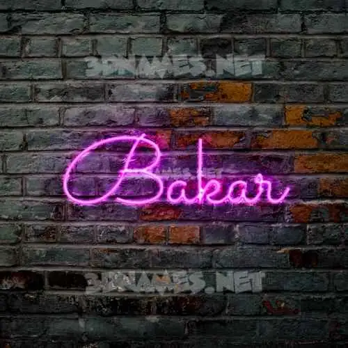 bakar in Pink Neon style - 3D name wallpaper