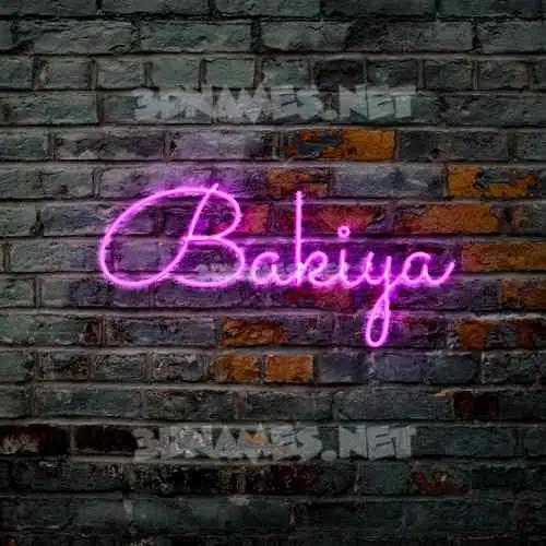 bakiya in Pink Neon style - 3D name wallpaper