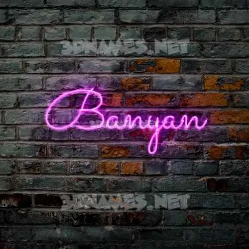 banyan in Pink Neon style - 3D name wallpaper banyan in Pink Neon style - 3D name wallpaper