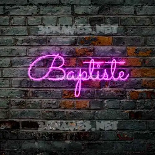 baptiste in Pink Neon style - 3D name wallpaper