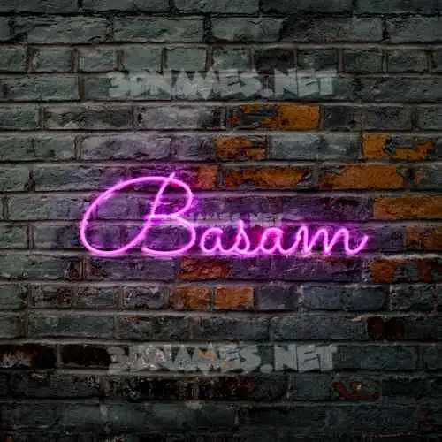 basam in Pink Neon style - 3D name wallpaper basam in Pink Neon style - 3D name wallpaper