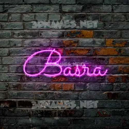basra in Pink Neon style - 3D name wallpaper basra in Pink Neon style - 3D name wallpaper