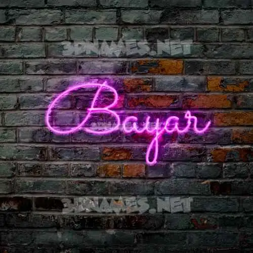 bayar in Pink Neon style - 3D name wallpaper