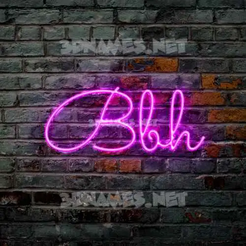 bbh in Pink Neon style - 3D name wallpaper