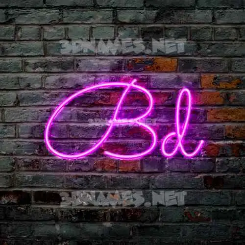 bd in Pink Neon style - 3D name wallpaper