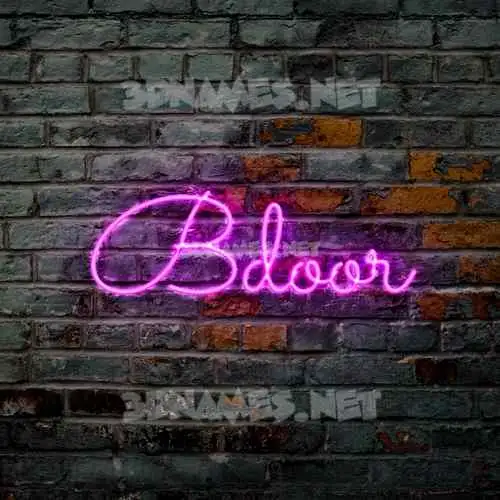 bdoor in Pink Neon style - 3D name wallpaper