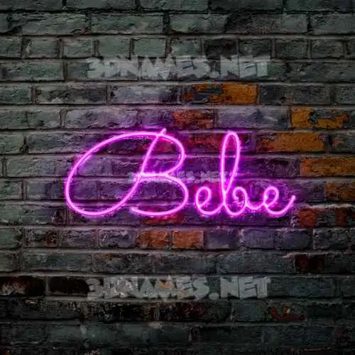 bebe in Pink Neon style - 3D name wallpaper