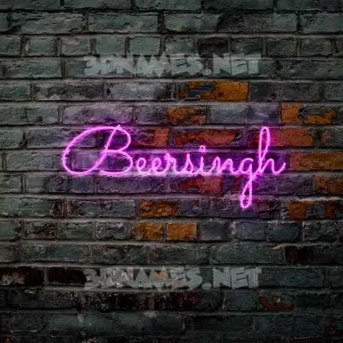 beersingh in Pink Neon style - 3D name wallpaper