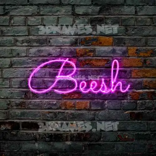 beesh in Pink Neon style - 3D name wallpaper