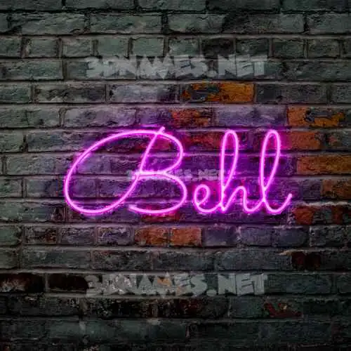 behl in Pink Neon style - 3D name wallpaper