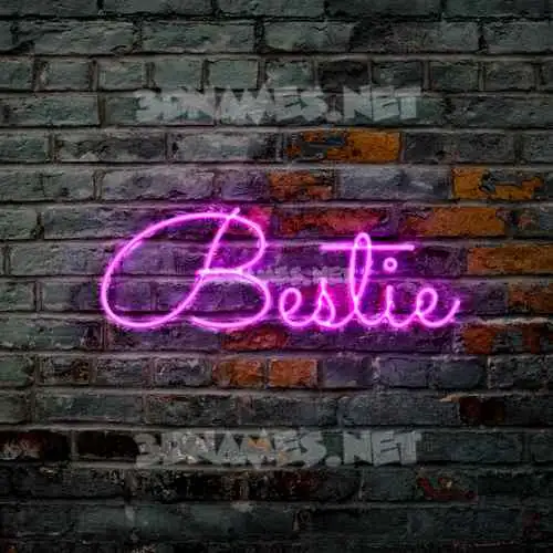 bestie in Pink Neon style - 3D name wallpaper bestie in Pink Neon style - 3D name wallpaper