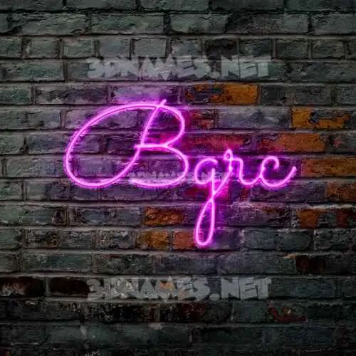 bgrc in Pink Neon style - 3D name wallpaper