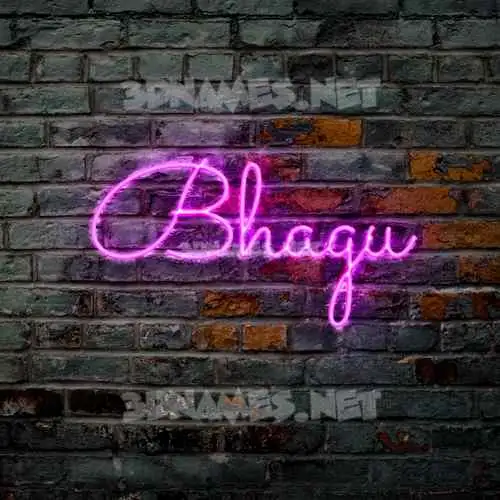 bhagu in Pink Neon style - 3D name wallpaper