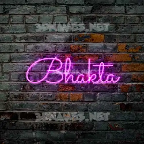 bhakta in Pink Neon style - 3D name wallpaper