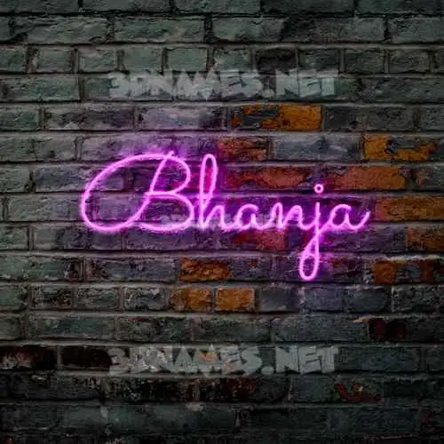 bhanja in Pink Neon style - 3D name wallpaper