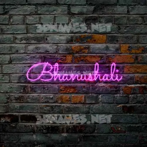 bhanushali in Pink Neon style - 3D name wallpaper
