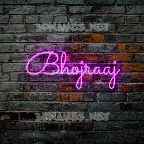 bhojraaj in Pink Neon style - 3D name wallpaper