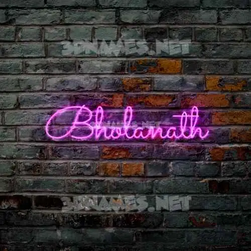 bholanath in Pink Neon style - 3D name wallpaper