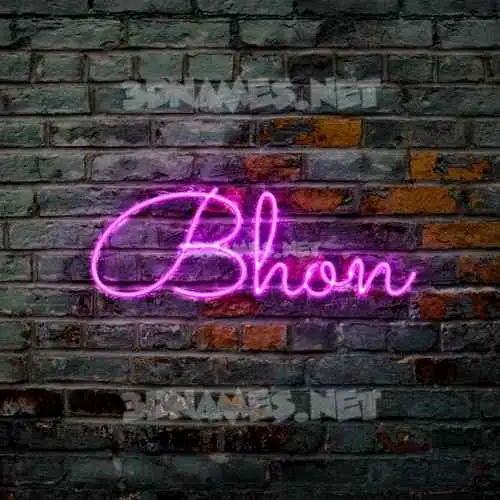 bhon in Pink Neon style - 3D name wallpaper