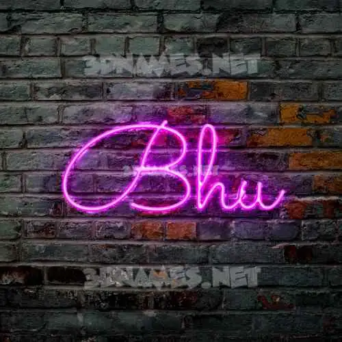 bhu in Pink Neon style - 3D name wallpaper