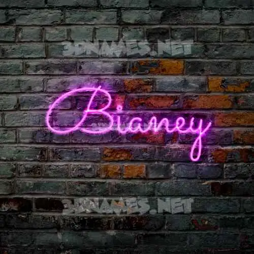 bianey in Pink Neon style - 3D name wallpaper