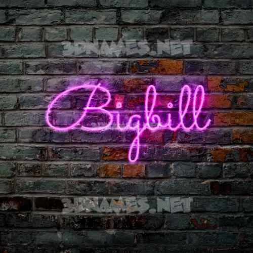 bigbill in Pink Neon style - 3D name wallpaper bigbill in Pink Neon style - 3D name wallpaper