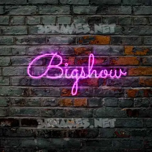 bigshow in Pink Neon style - 3D name wallpaper