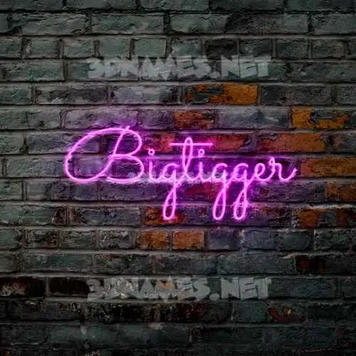 bigtigger in Pink Neon style - 3D name wallpaper bigtigger in Pink Neon style - 3D name wallpaper