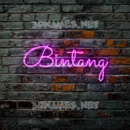 bintang in Pink Neon style - 3D name wallpaper