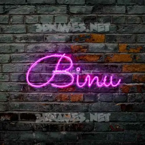 binu in Pink Neon style - 3D name wallpaper binu in Pink Neon style - 3D name wallpaper