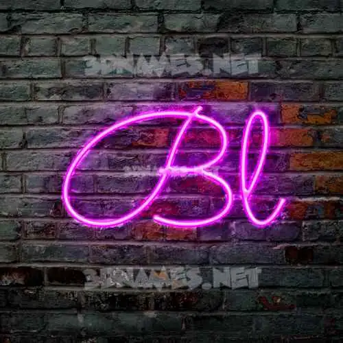 bl in Pink Neon style - 3D name wallpaper