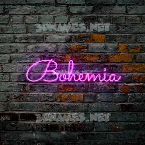 bohemia in Pink Neon style - 3D name wallpaper bohemia in Pink Neon style - 3D name wallpaper