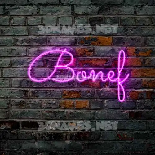 bonef in Pink Neon style - 3D name wallpaper