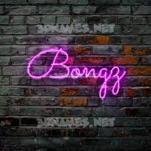 bongz in Pink Neon style - 3D name wallpaper