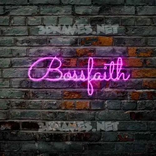 bossfaith in Pink Neon style - 3D name wallpaper