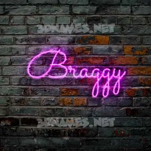braggy in Pink Neon style - 3D name wallpaper braggy in Pink Neon style - 3D name wallpaper