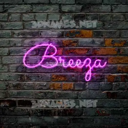 breeza in Pink Neon style - 3D name wallpaper breeza in Pink Neon style - 3D name wallpaper