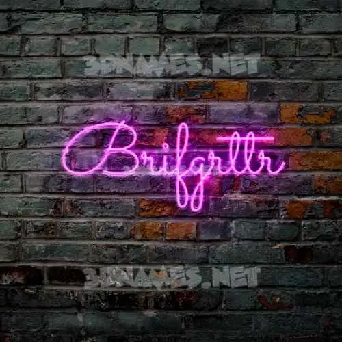 brifgrttr in Pink Neon style - 3D name wallpaper