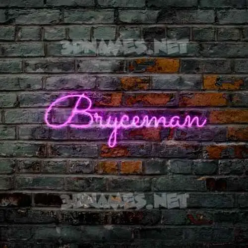bryceman in Pink Neon style - 3D name wallpaper