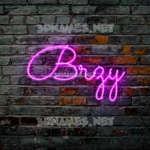 brzy in Pink Neon style - 3D name wallpaper