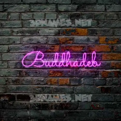buddhadeb in Pink Neon style - 3D name wallpaper