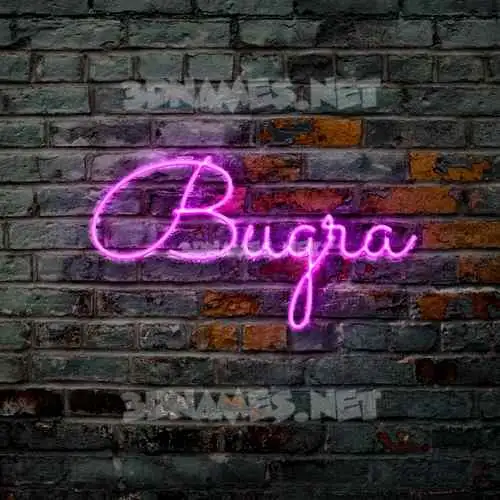 bugra in Pink Neon style - 3D name wallpaper
