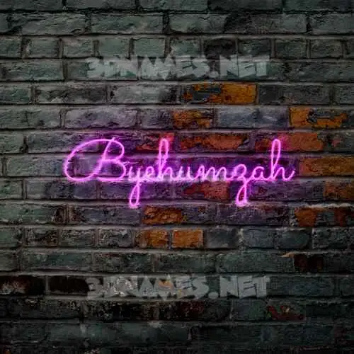 byehumzah in Pink Neon style - 3D name wallpaper byehumzah in Pink Neon style - 3D name wallpaper