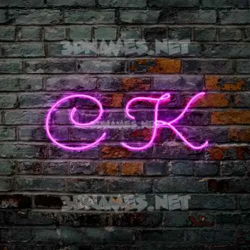 c k in Pink Neon style - 3D name wallpaper