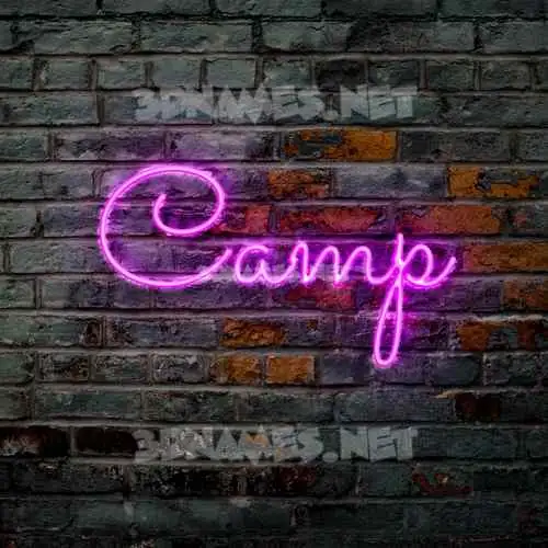 camp in Pink Neon style - 3D name wallpaper